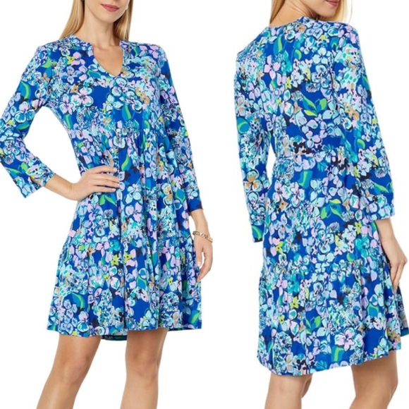 Lilly Pulitzer Dresses & Skirts - Lily Pulitzer • Alaina Dress Blue Grotto Twilight Tropics